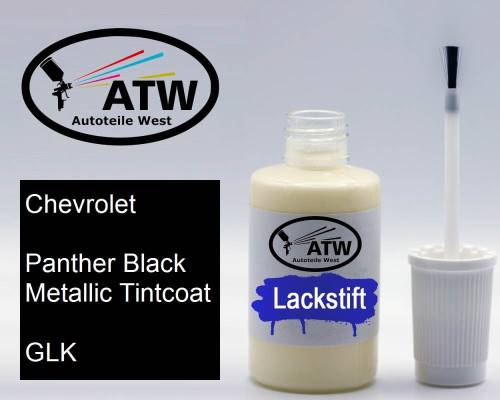 Chevrolet, Panther Black Metallic Tintcoat, GLK: 20ml Lackstift, von ATW Autoteile West.